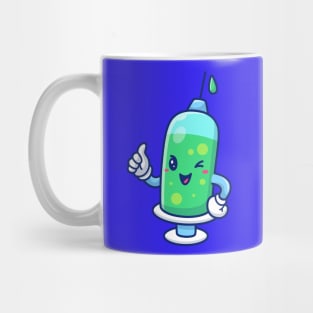 Cute Injection Thumbs Nail up Cartoon Mug